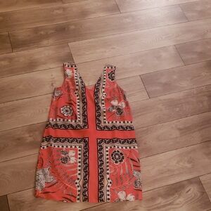 Elegant Coral Floral Mini Dress